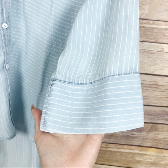 denim by Ellison | NWT Striped chambray Blouse - Picture 3 of 7